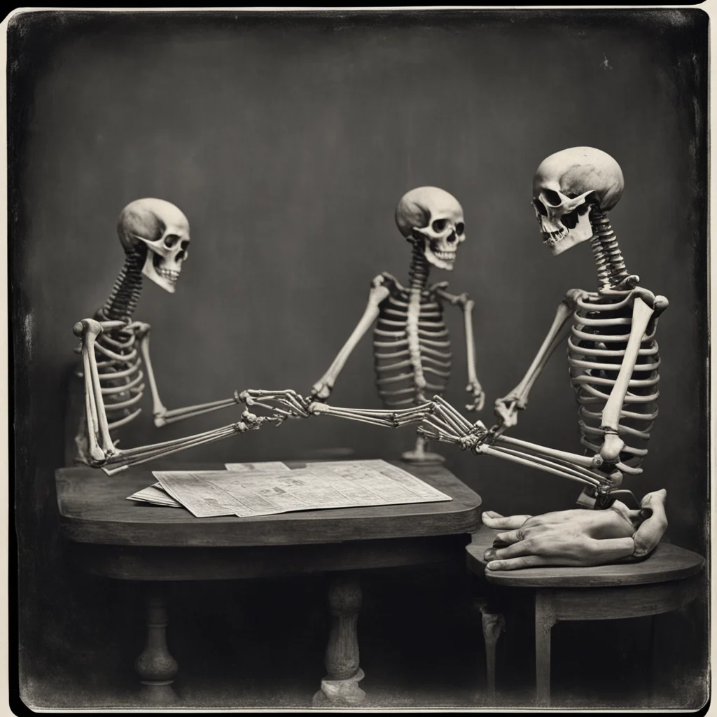 by Thomas Eakins Vintage Photographs Of Ancient Skeletons Playing Tarot Cards Anamorphic Shot Anamorphic ar 391
