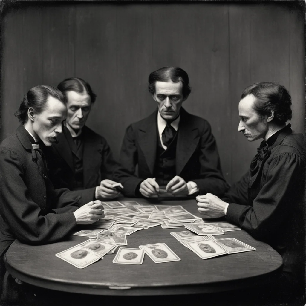 by Thomas Eakins Vintage Photographs Of Ancient Vampire Cult Playing Tarot Cards Anamorphic Shot Anamorphic ar 391