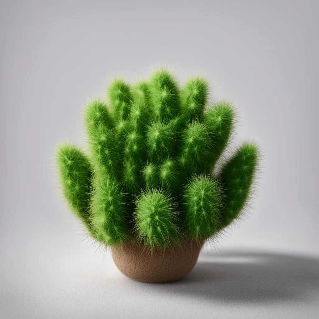 cactus made of cloth fibers cotton high detail disarming details of textures realistic