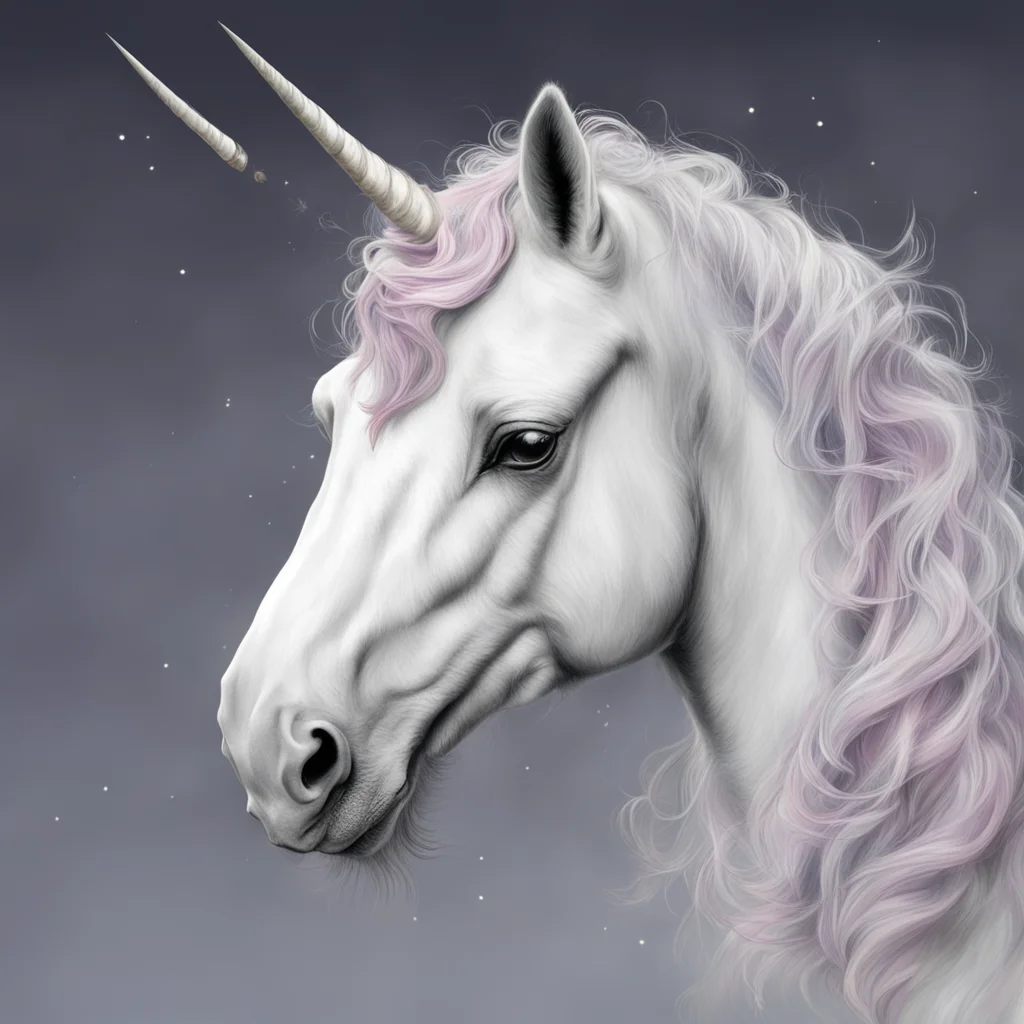 carefully drawn accurate unicorn head atmospheric happinessNow I will believe that there are unicorns