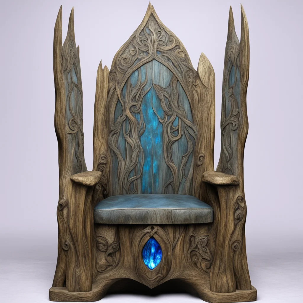 carved wood labradorite elvish viking throne h 1080 w 960