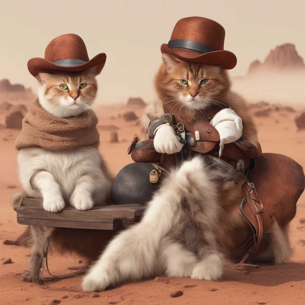 cat with hat writing a test on mars while sitting on a horse