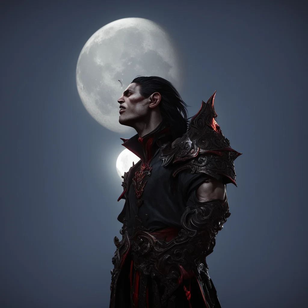 character concept god vampires profile moon epic light volumetric 4k render in unity engine ar 35