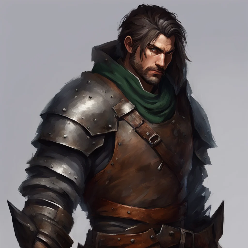 character rogue profile picture fantasy medieval dnd pathfinder painting thief with knife leather armor ar 32