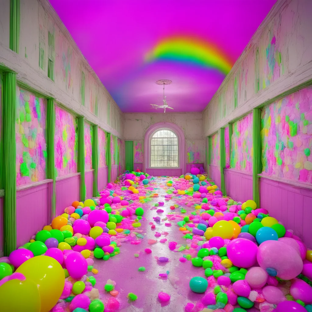 checking into insane asylum built out of candy and rainbows surreal