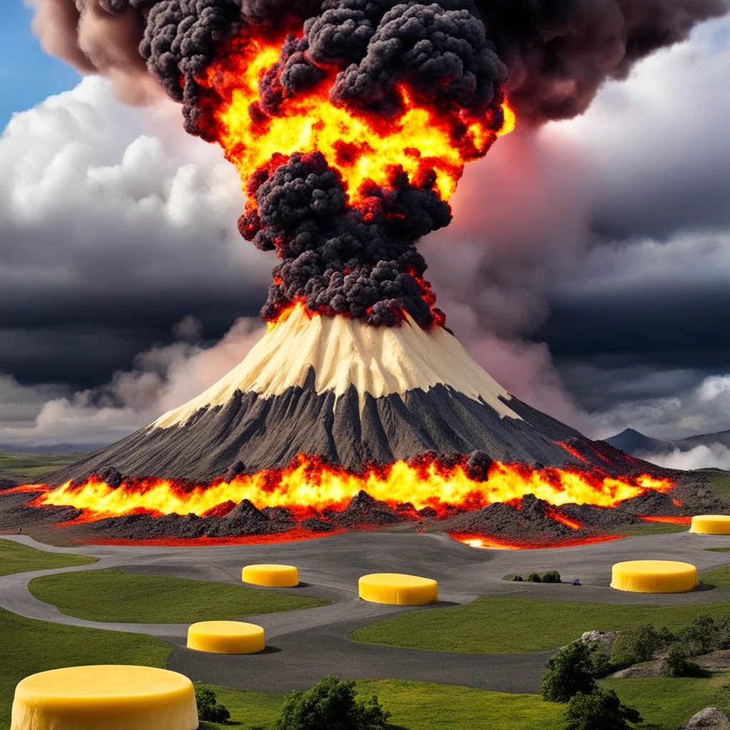 cheese world volcano explosion