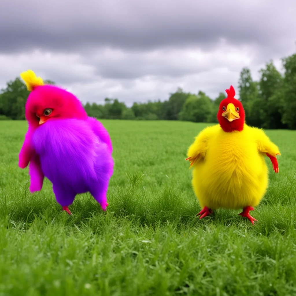 chickens fight the teletubbies to the death violent