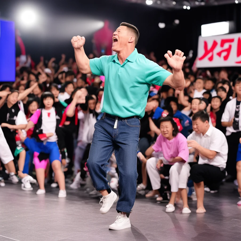chinese john cena doing the dougie at the school talent show