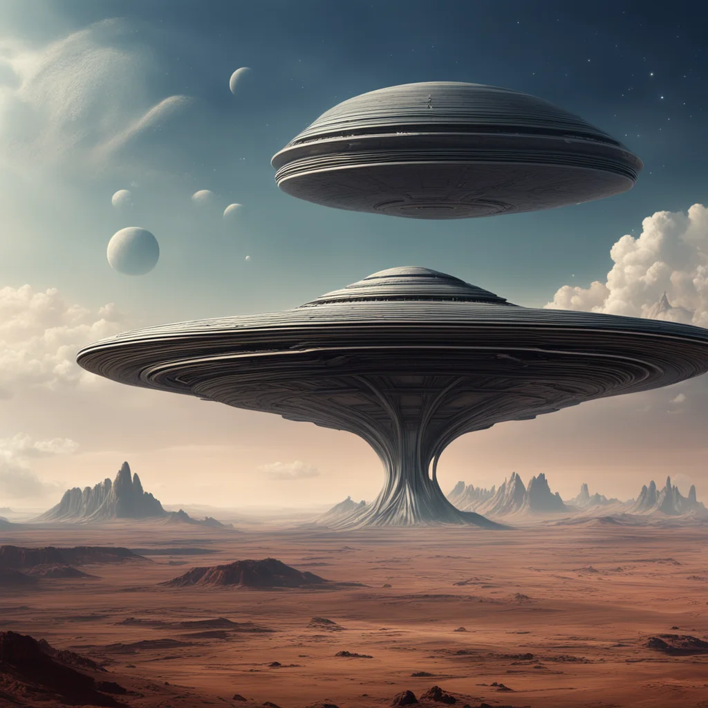cinematic matte painting alien spaceship lands for first contact with earth scientists and military wallpaper