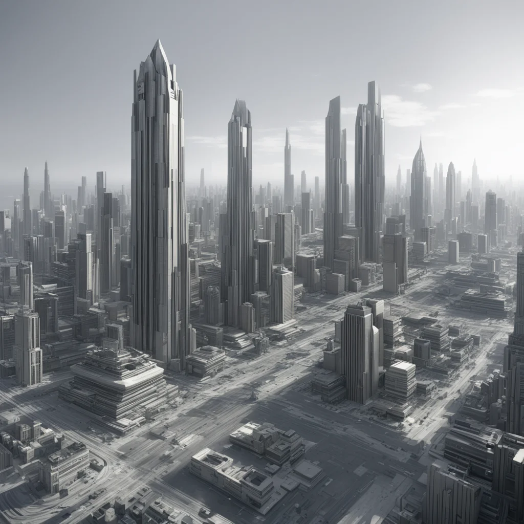 city procedural generation futuristic octane render insanely detailed and intricate muted tones grey and white distant a