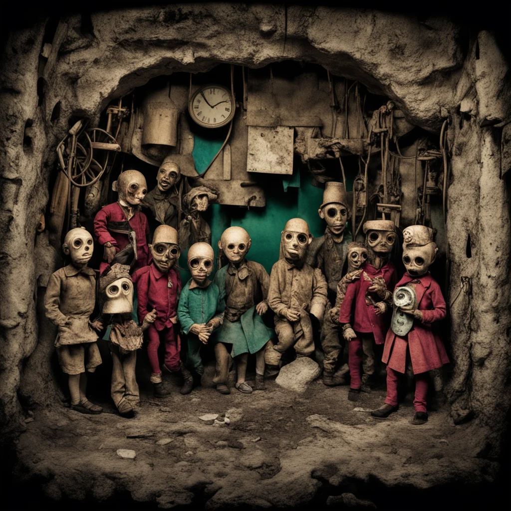 clockwork puppet show angular chaotic underground environment colorized fujifilm aspect 919