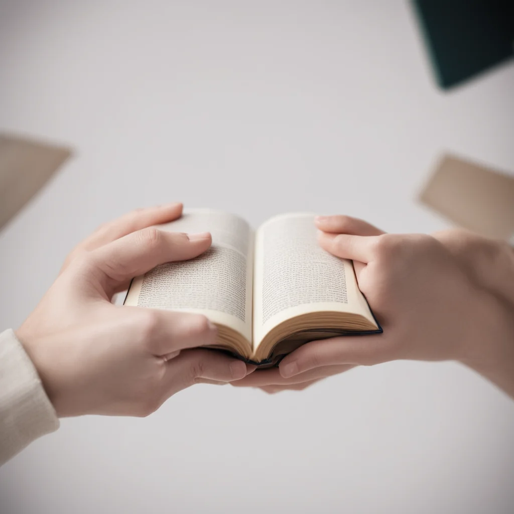 close up of female hands holding and fidgeting with a book