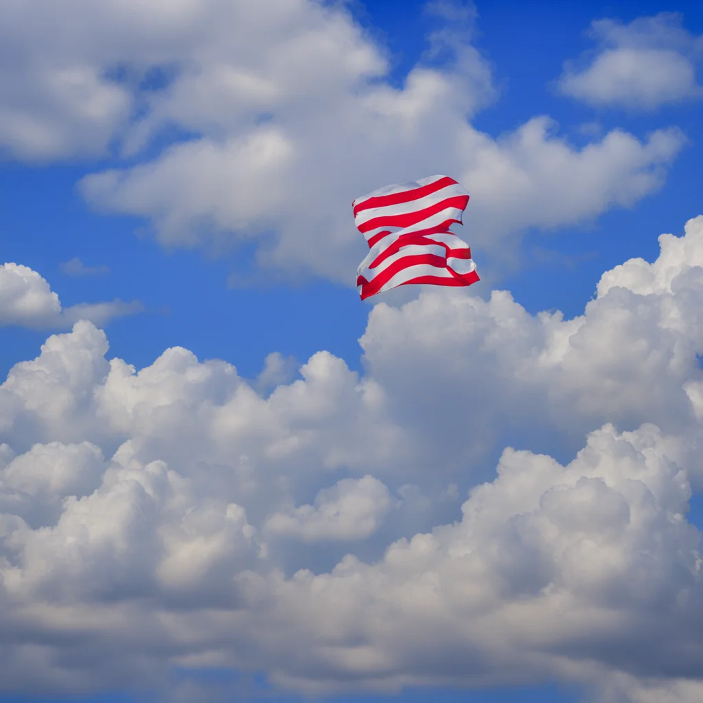 clouds in the sky in the shape of the American flag