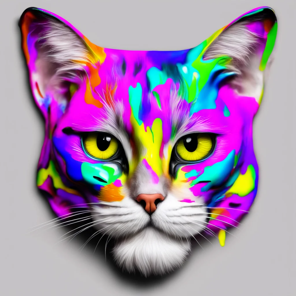colorful dripping paint pour cats masks half face cat mask realistic trending on artstation ar 169