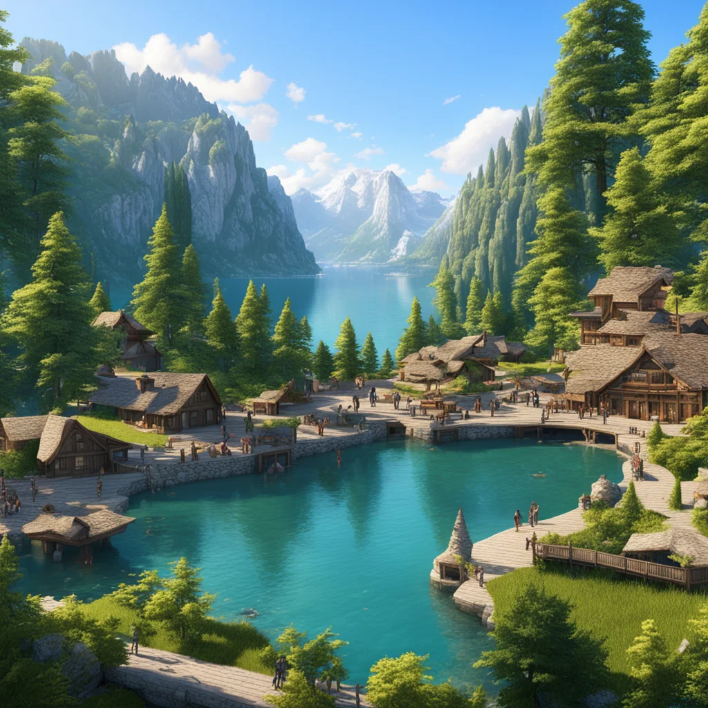 community of animation artists gathering at the lake of annecy concept art photoreal hyperdetail unreal engine trending 
