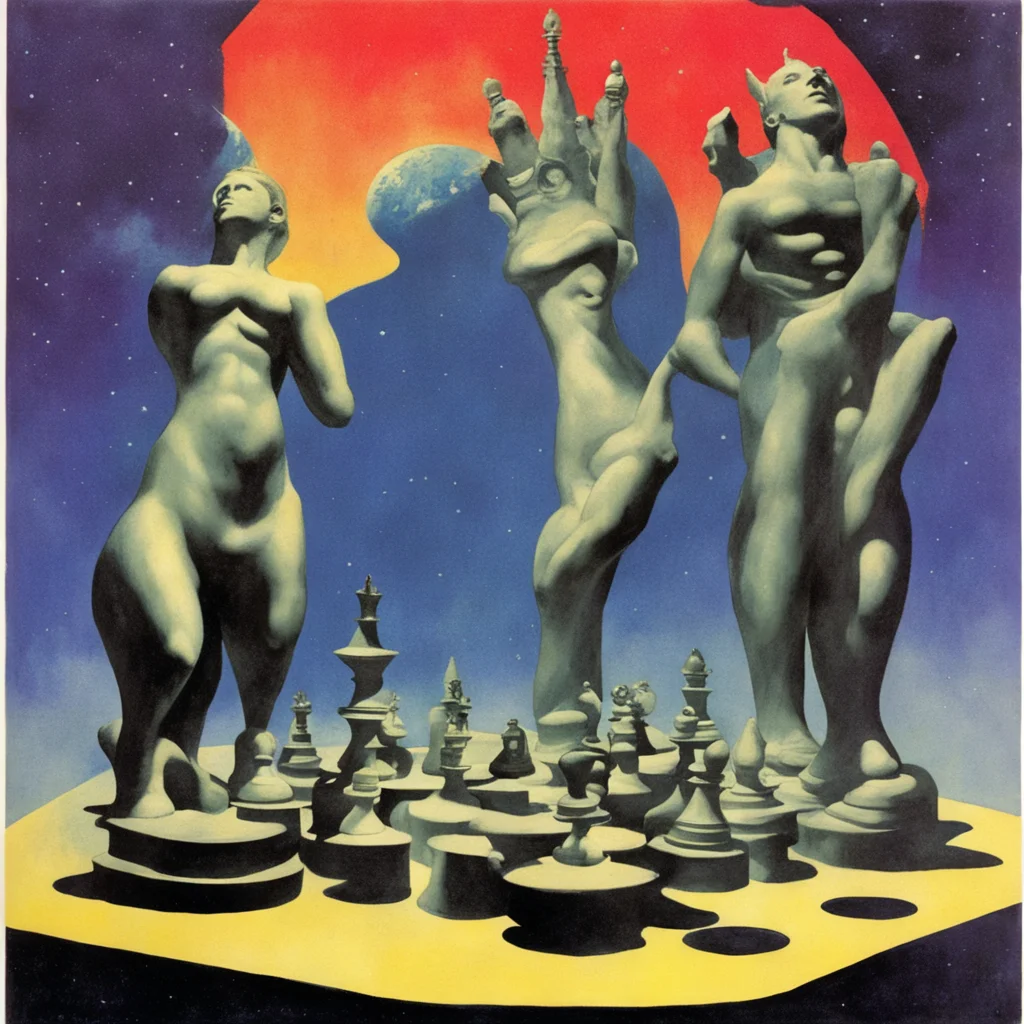 cosmic chess statues epic pulp art fantasy magazine circa 1968 ar 1117