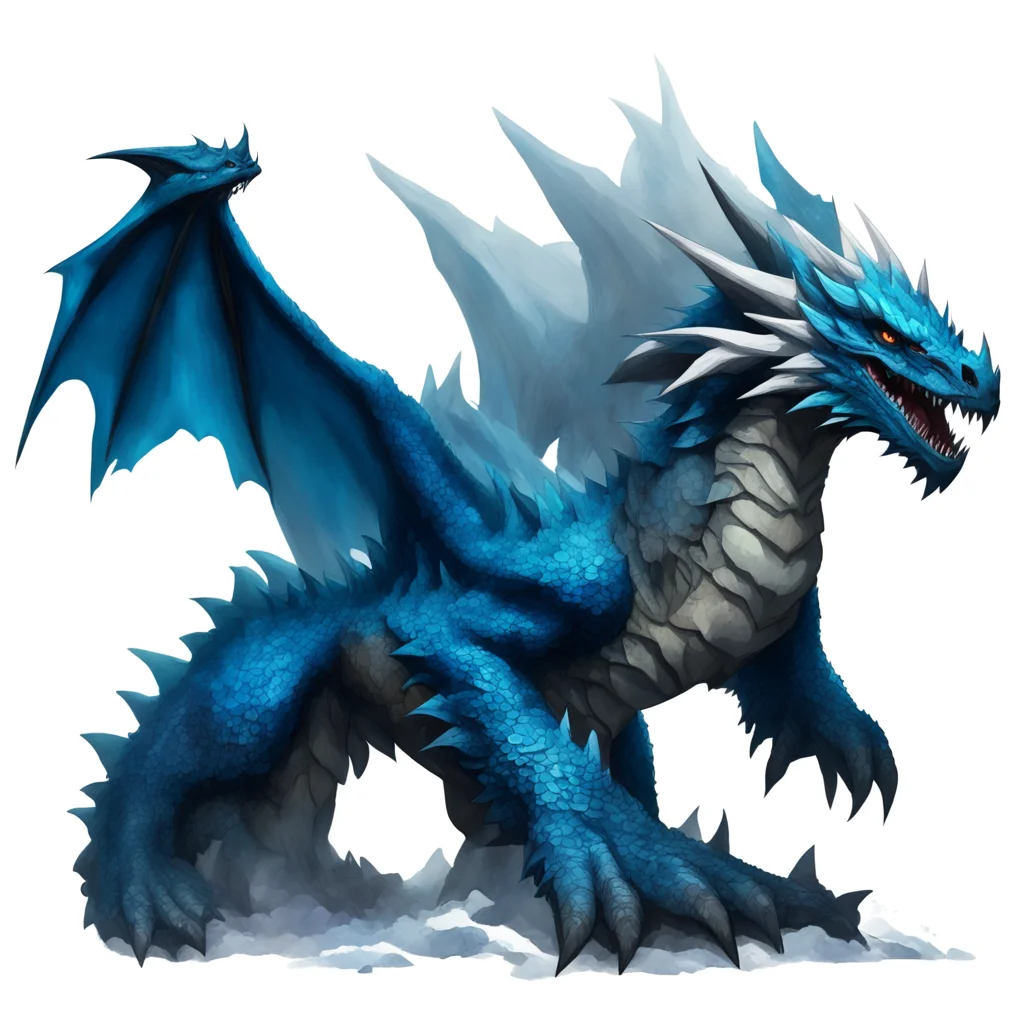 creature concept art of The Dragon Of Icespire Peak in the style of monster hunter concept art no background ar 169
