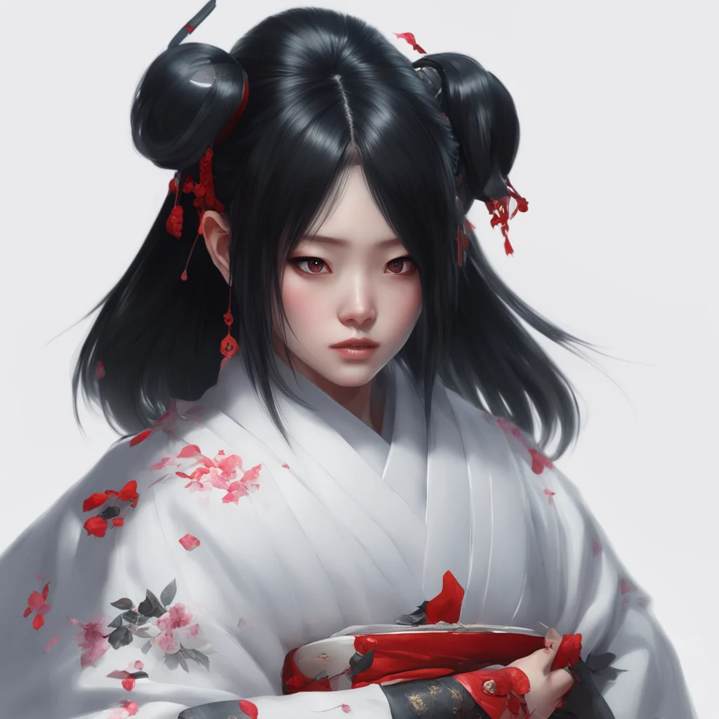 cute girl black hair in kabuto traditional japanese clothing concept art trending on artstation by ruan jia by ross tran