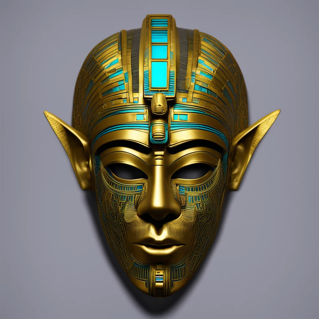 cybernetic digital Egyptian pharaoh mask