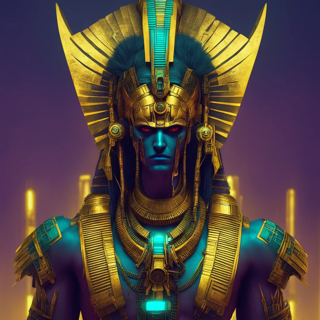 cyberpunk egyptian god