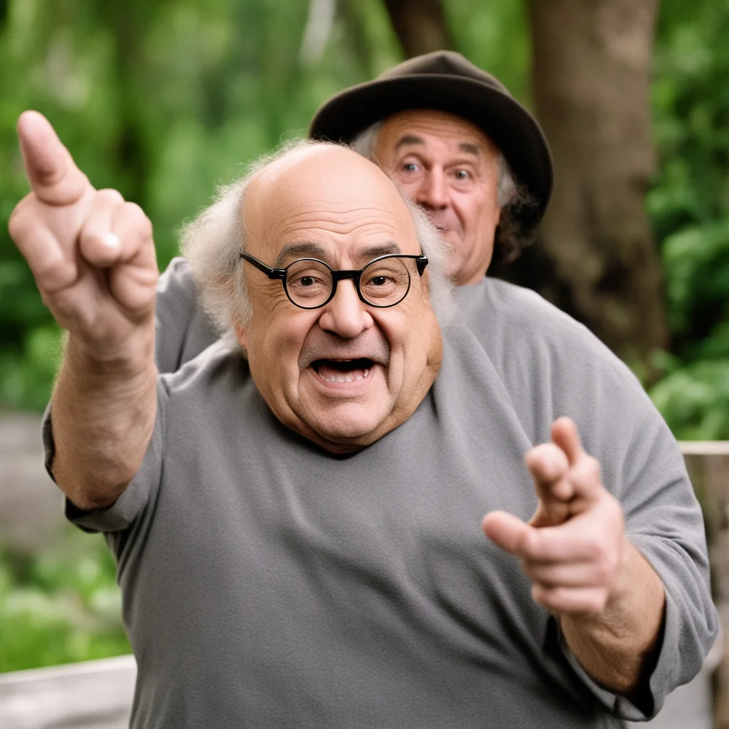 danny devito pointing at a worm