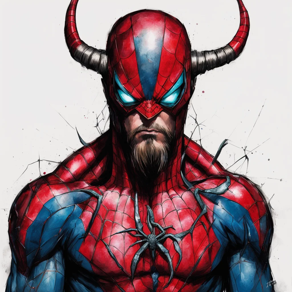 dave choe portrait of evil viking spider man