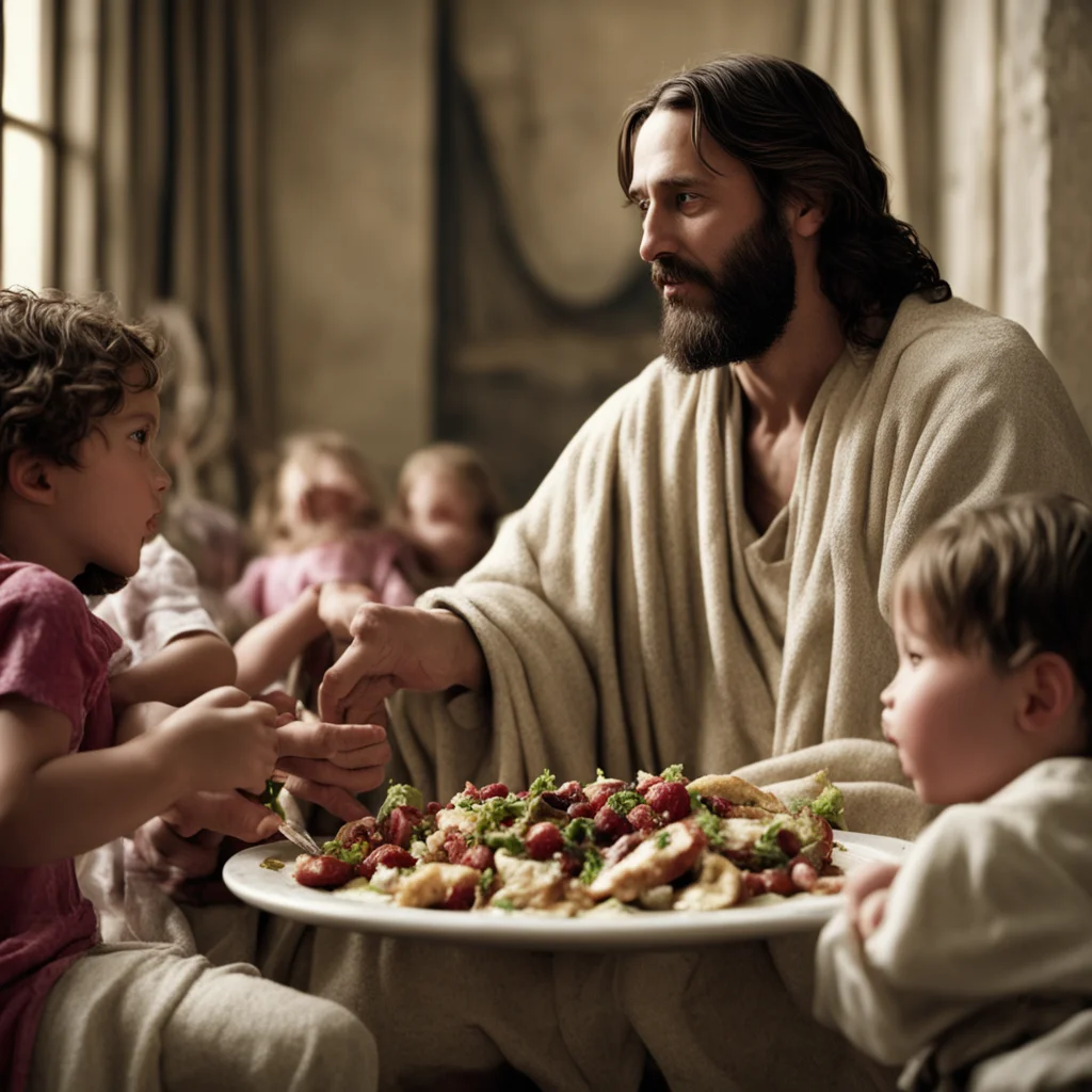 detailed cinematic view of Jesus eating children Sam Raimi ar 916