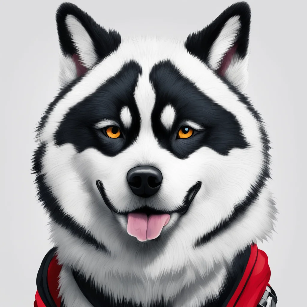 detailed image of a husky in the style of Naruto