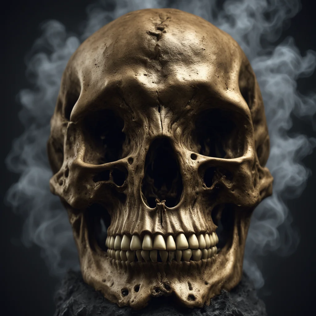 detailed skullfront view zoom photorealistic full octane render 4k rotten putrefaction michael whelan style macabre cree