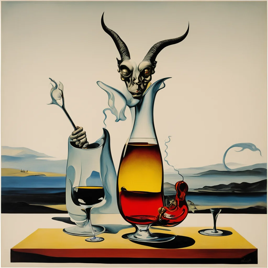 devil Alcohol style by salvador dali ar 169