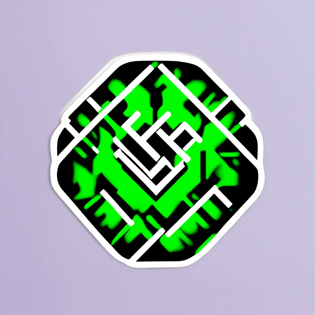 die cut sticker of Klima DAO logo with QR code environmental green white black blockchain fat black outlines uplight sto
