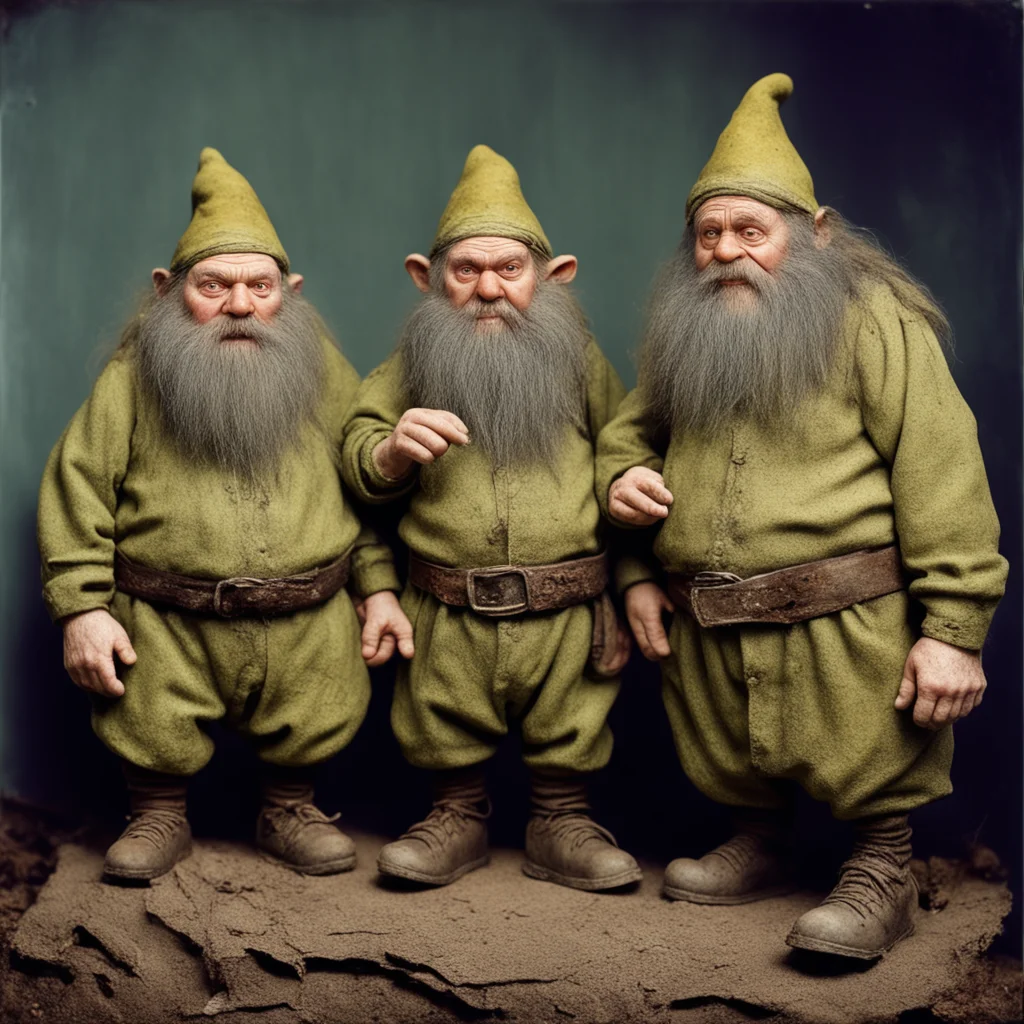 diorama of awful fairytale dwarfs with strange deformities and growths grotty dusty hyper realism photo real old photogr