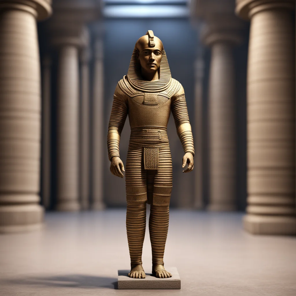 display of ancient figurine of an egyptian astronaut in the british museum 4k render unreal engine