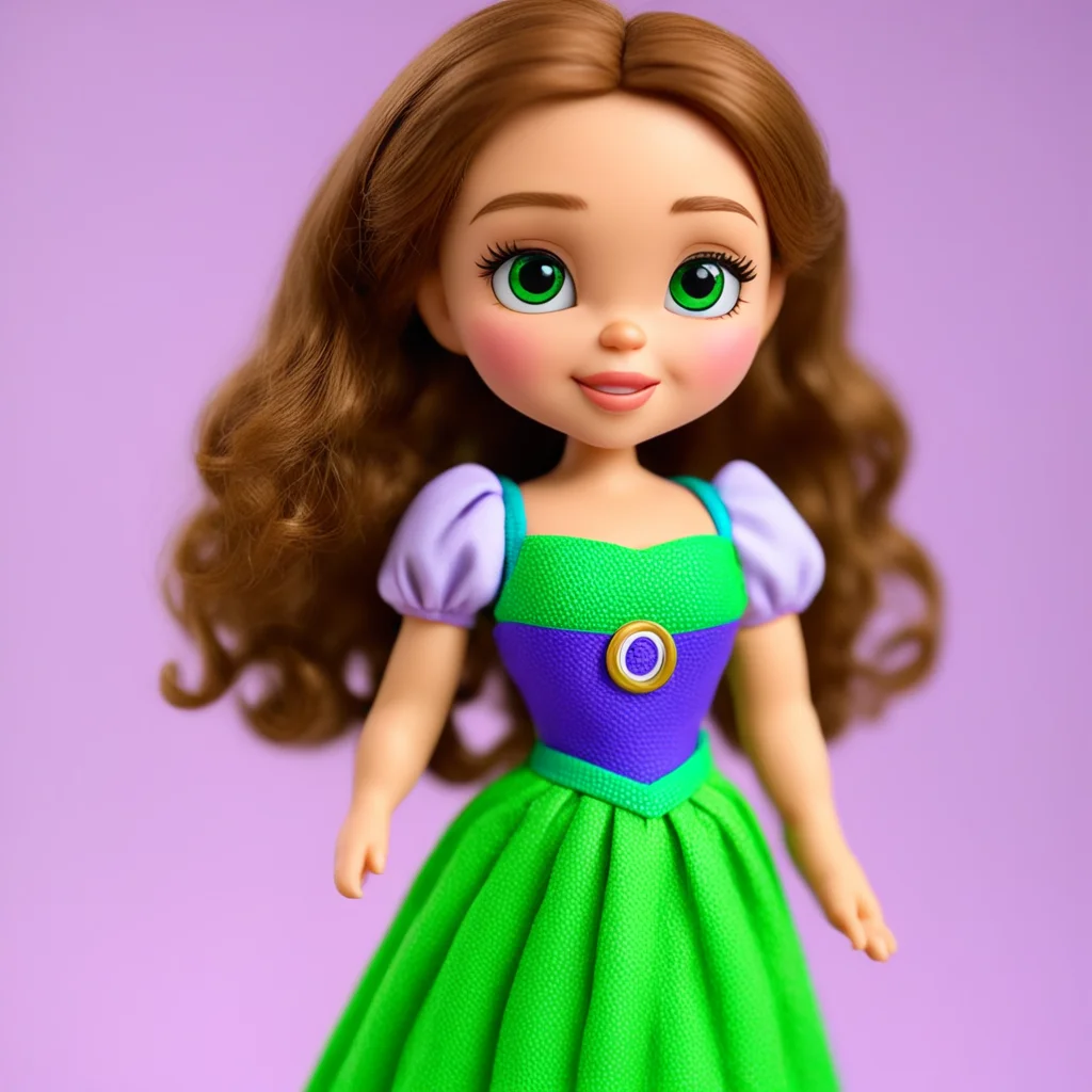 doll green eyes and brown hair cute and in plastic beautifuldress disney pixar octane very hight detailed toy story