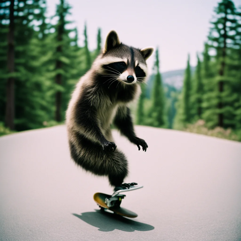 downhill skateboarding raccoon 35mm film photography