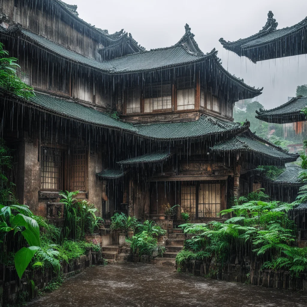 dream old house asia city travel raining