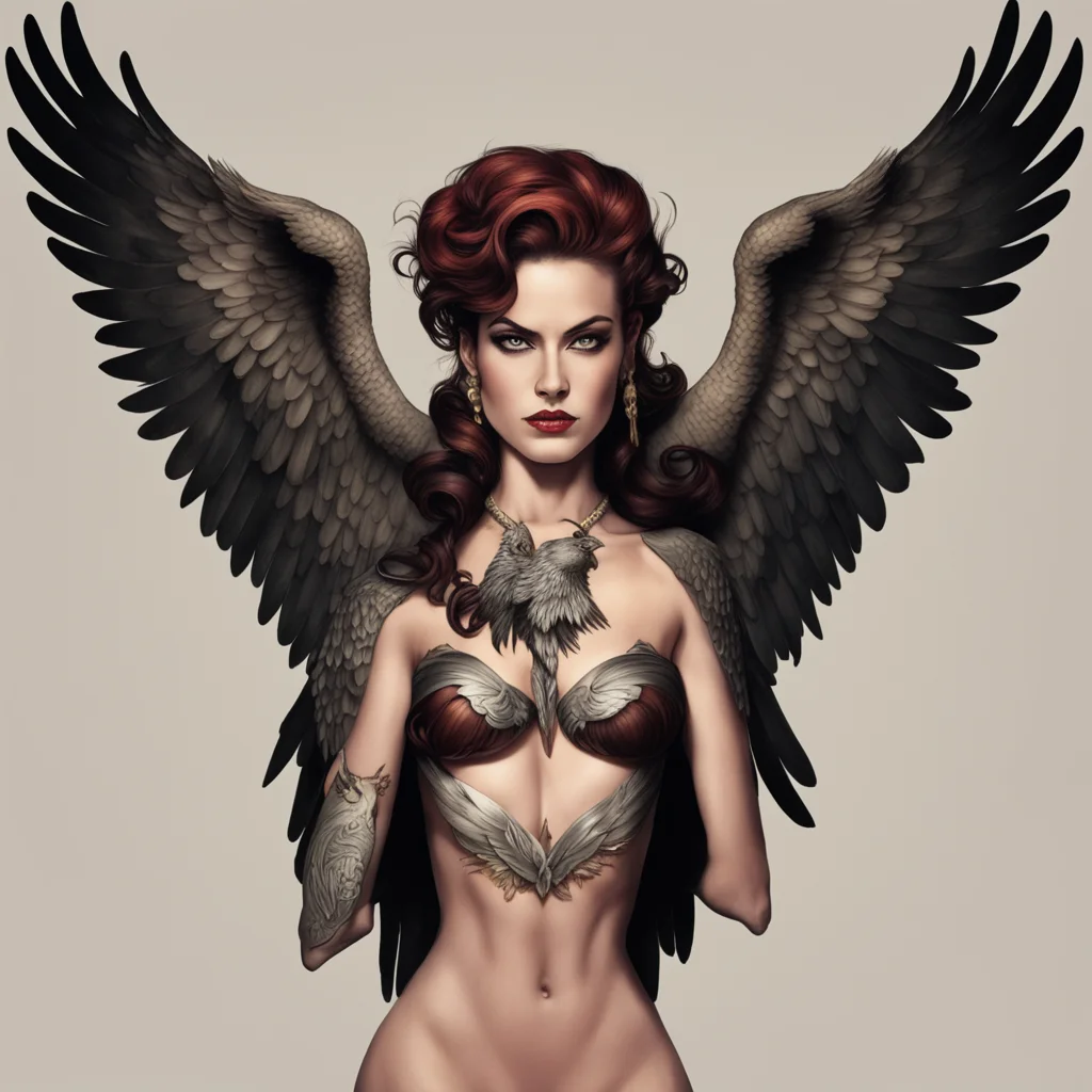 eagle woman hybrid   pinup pin up   Art Macabre ar 23