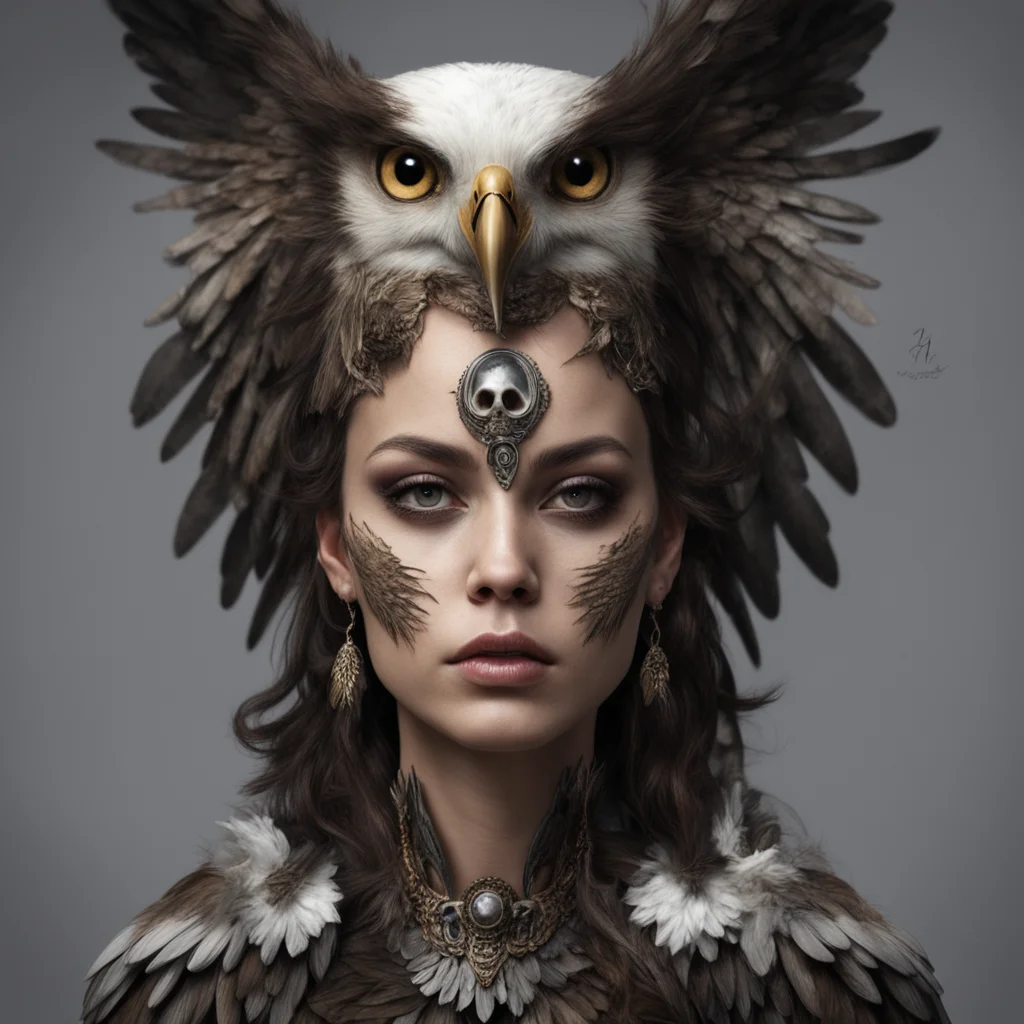 eagle woman hybrid   portrait   Art Macabre ar 23