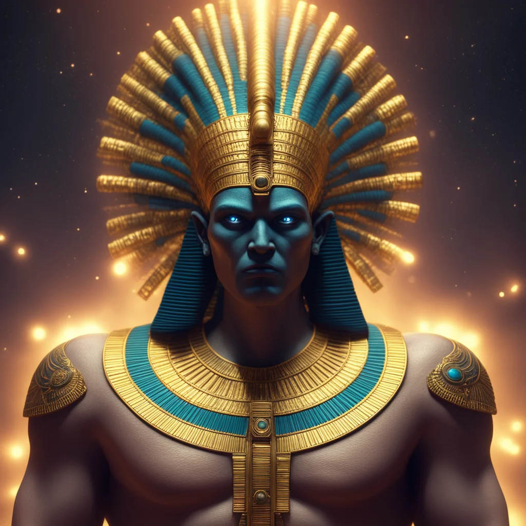 egyptian god Out of the Holy Lightinfinite perspectivecosmic horror cinematic compositionc4d hyper realistic highly deta