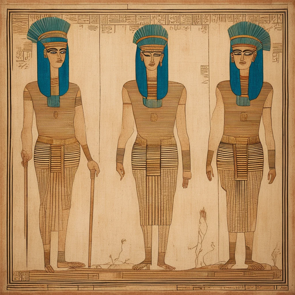 egyptian papyrus painting of the sayians