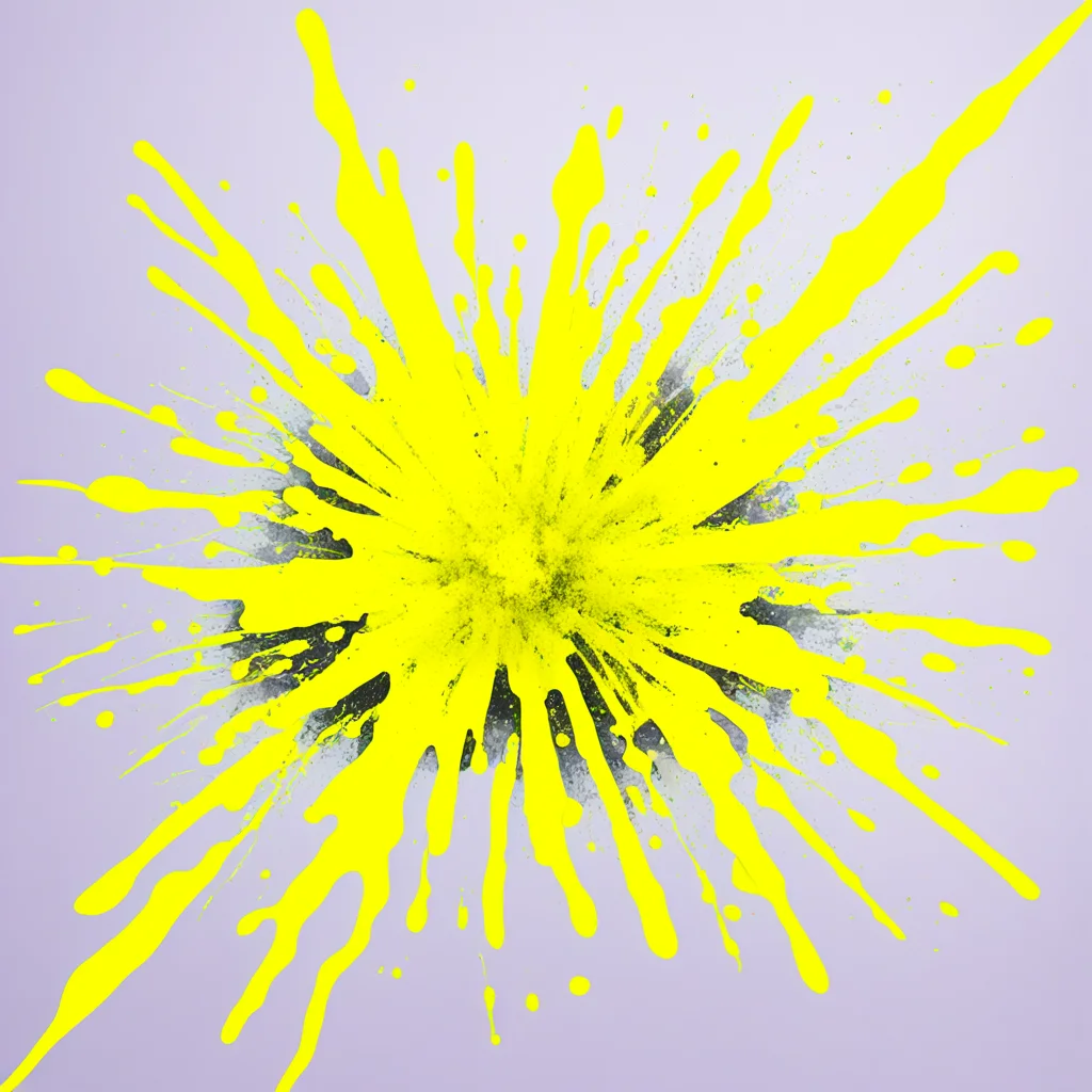 energetic bright yellow paint splatter w 512