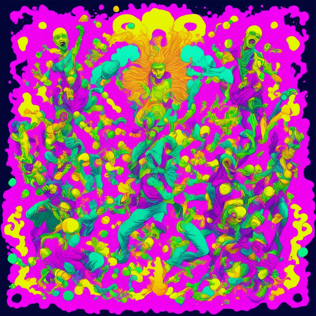 epic rap battle of history psychedelic vector art ar 23