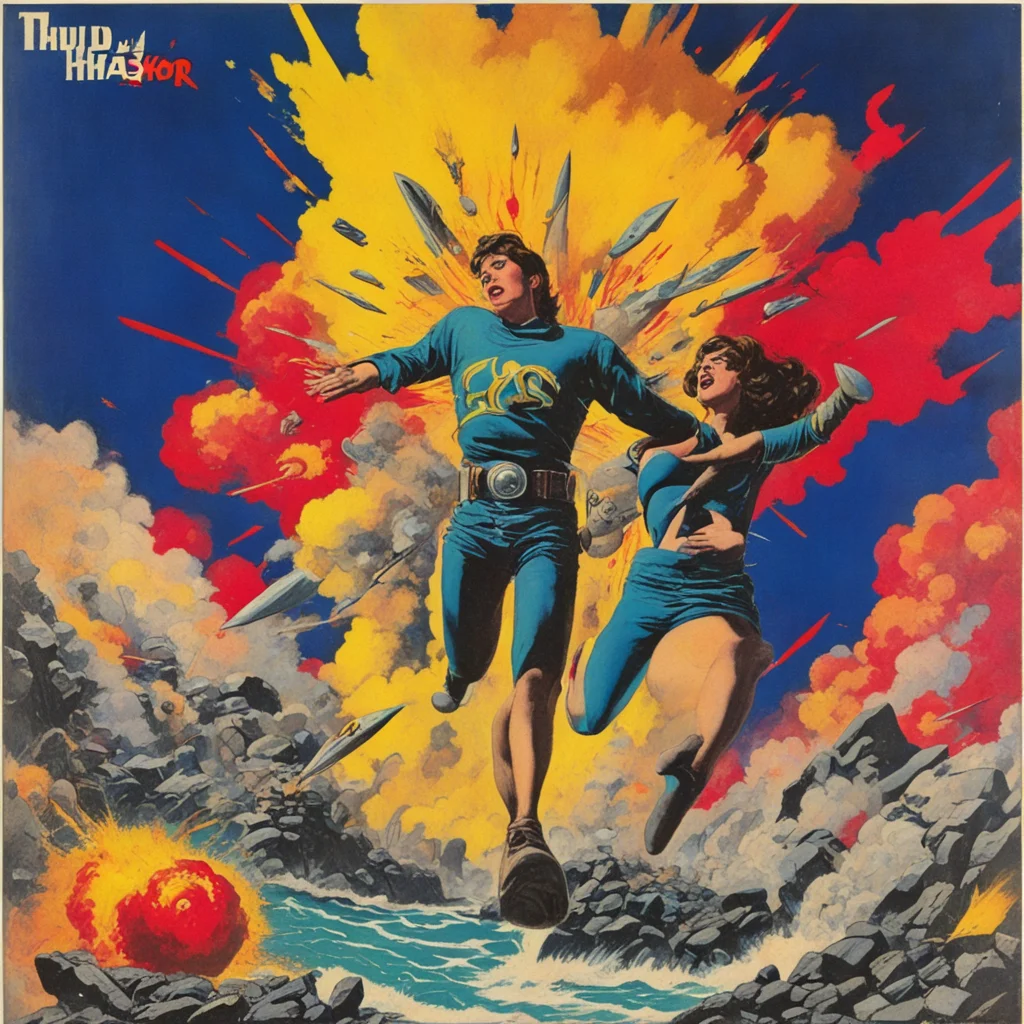explosion thrasher pulp art fantasy magazine circa 1968 ar 1117