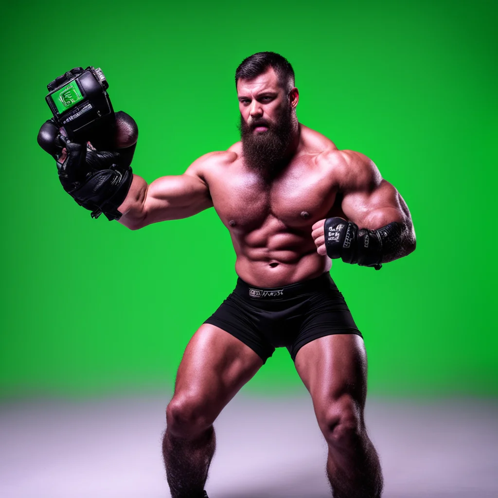 fight panavision cameras mma gloves punch extreme muscles hairy wide shot greenscreen swamp fumes ar 169 uplight
