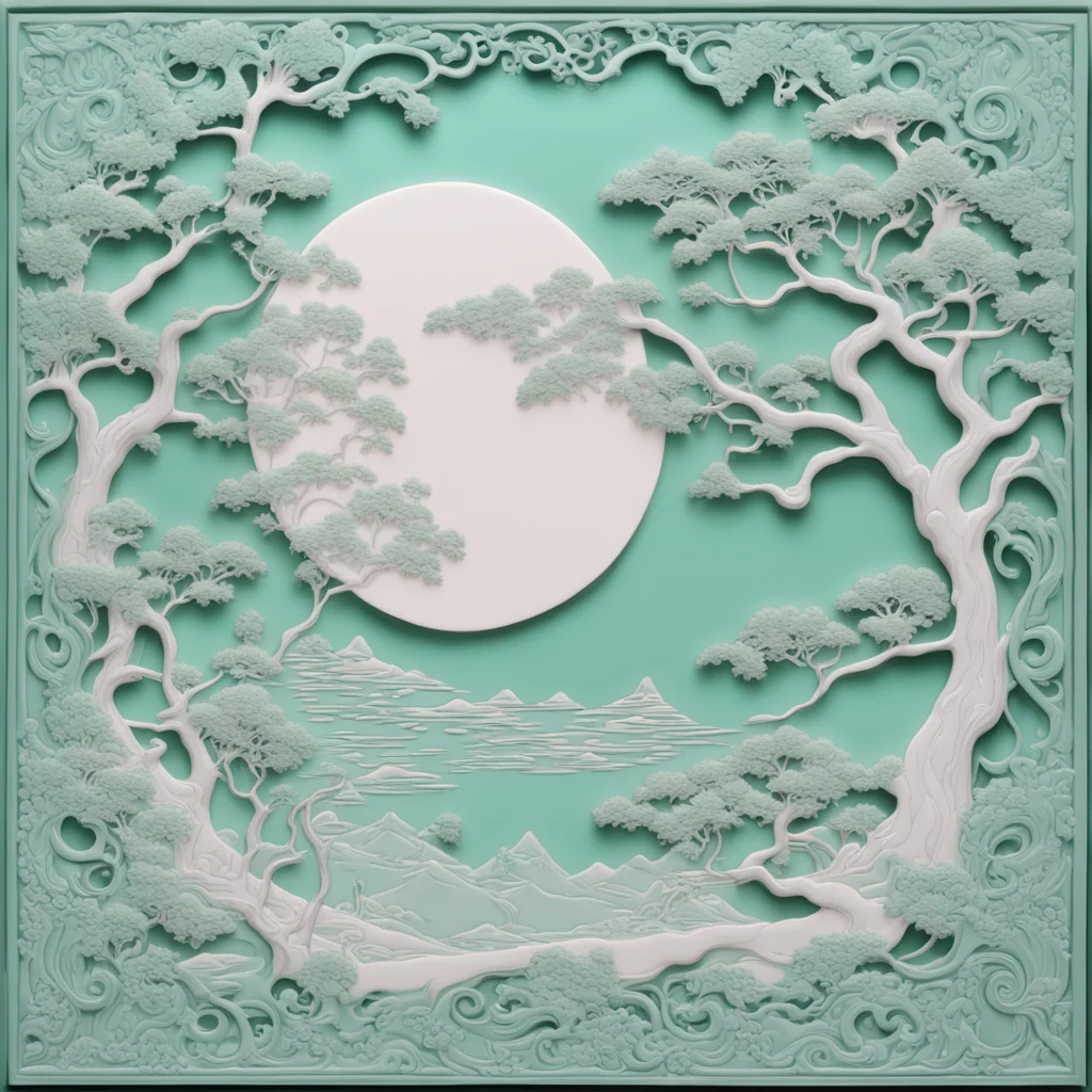 fine china porcelain ceramic tile 6a landscape painting of moonauspicious clouds hollow palace willow trees on the ceram