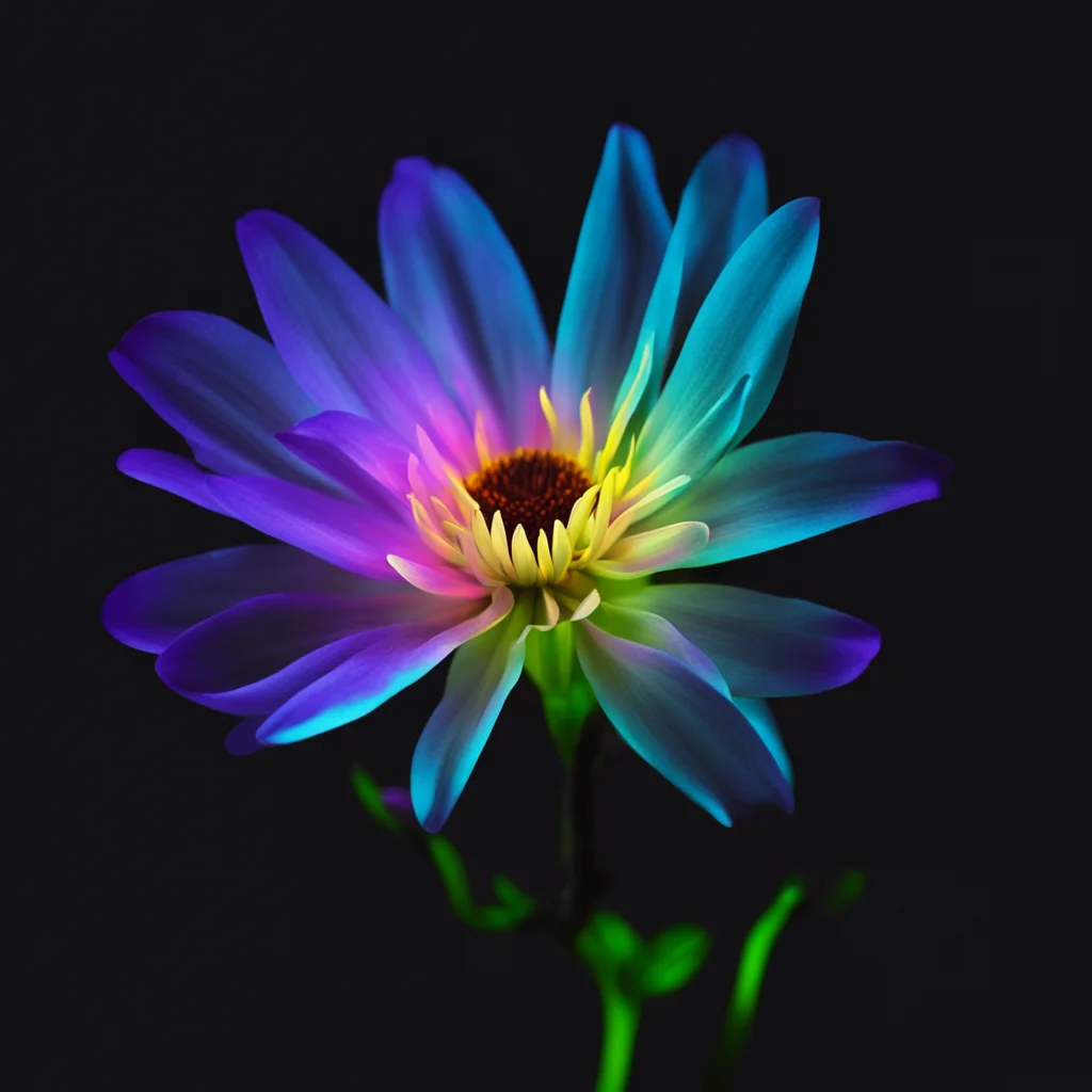 flower glowing in the dark