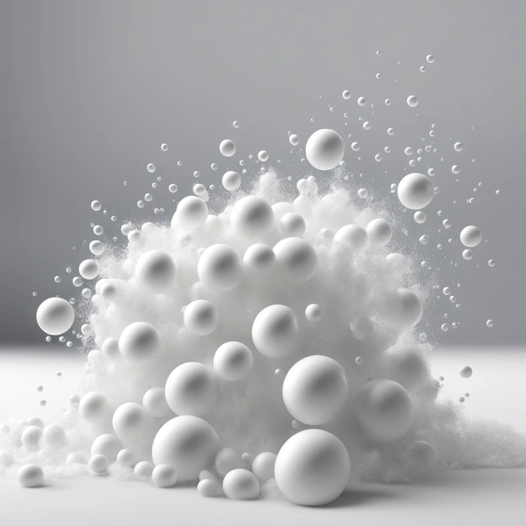 foam rising realistic shades of white photo realistic bubbles 3D render 4K high resolution