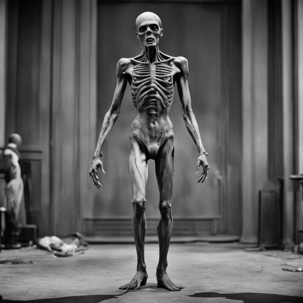 full body of a zombie in metropolis vintage movie anatomically correction and proportionally correct