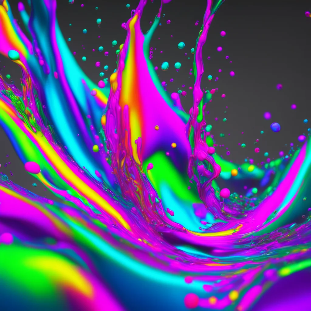 full height 3d renderedstrange wacky crazy unusual complex explosive vibrant colorful iridescentfluid simulation rippled