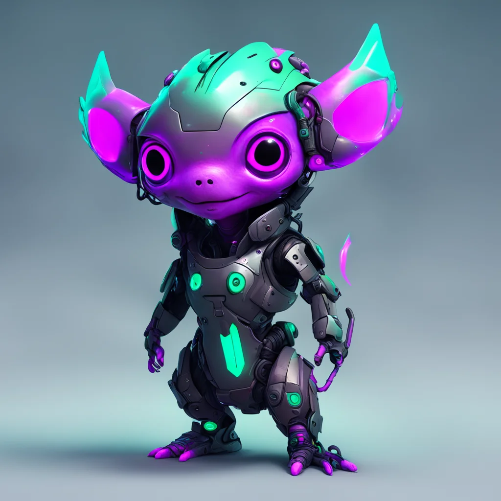 futuristic shapeshifter creature cute monster cyberpunk character